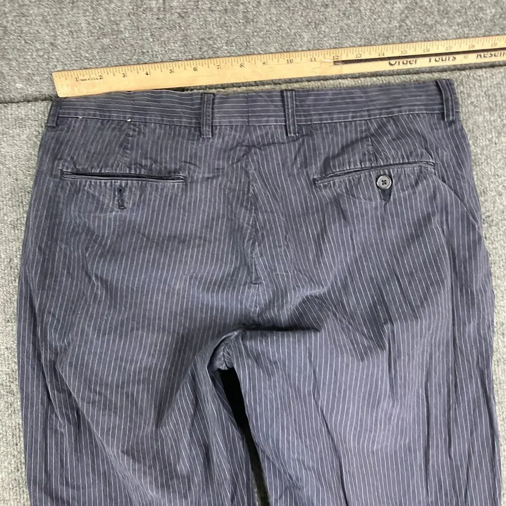 J.Crew Pants Mens 34x28 Navy Pinstripe 100% Cotton‎ Classic Straight Fit Slacks